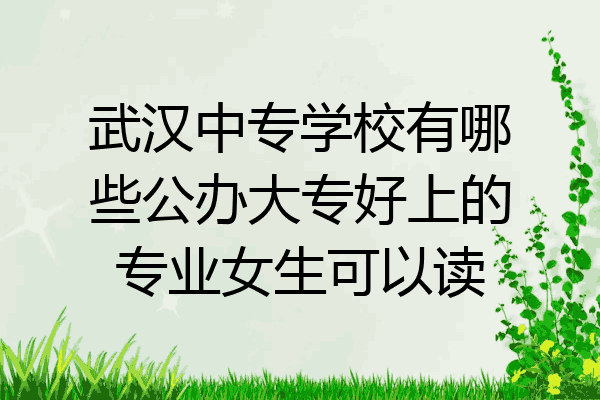 武汉中专学校有哪些公办大专好上的专业女生可以读