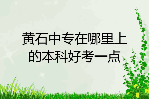 黄石中专在哪里上的本科好考一点