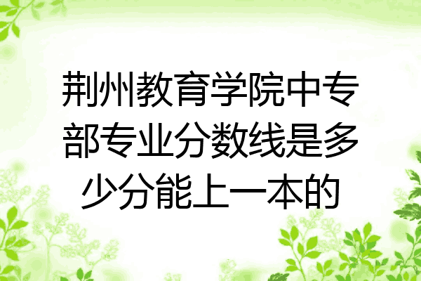 荆州教育学院中专部专业分数线是多少分能上一本的