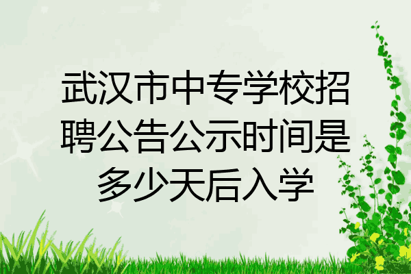 武汉市中专学校招聘公告公示时间是多少天后入学