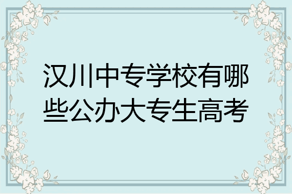 汉川中专学校有哪些公办大专生高考