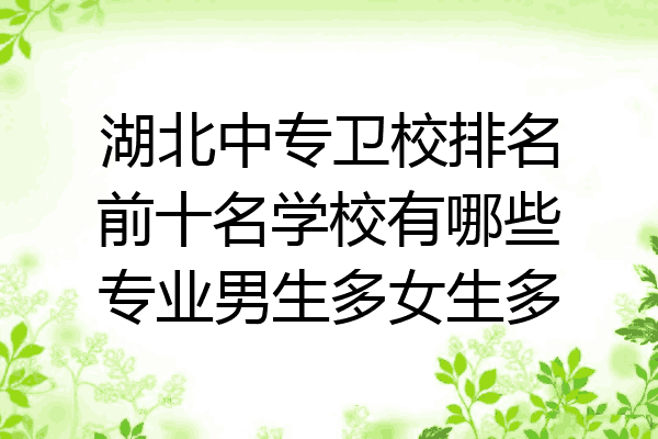 湖北中专卫校排名前十名学校有哪些专业男生多女生多