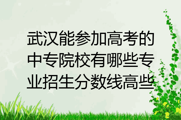 武汉能参加高考的中专院校有哪些专业招生分数线高些