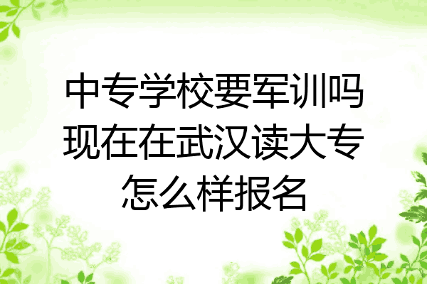 中专学校要军训吗现在在武汉读大专怎么样报名