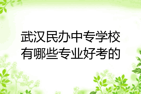 武汉民办中专学校有哪些专业好考的
