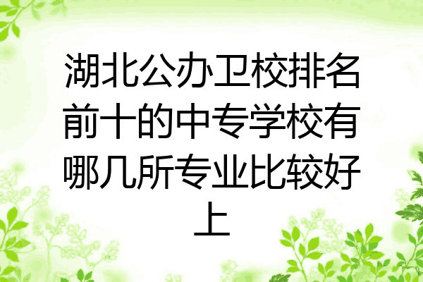 湖北公办卫校排名前十的中专学校有哪几所专业比较好上