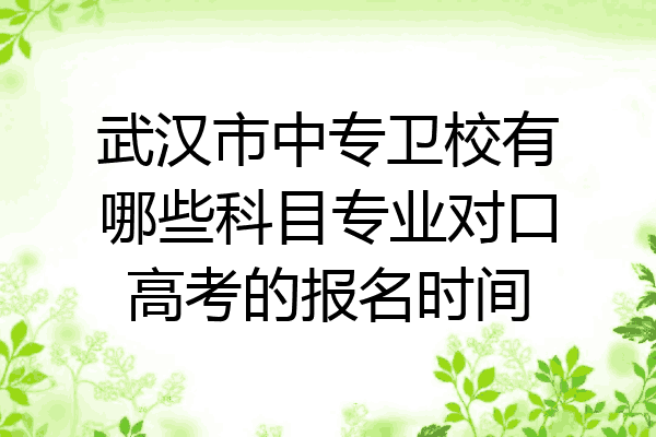 武汉市中专卫校有哪些科目专业对口高考的报名时间