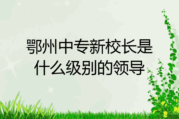 鄂州中专新校长是什么级别的领导