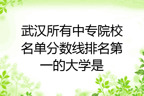 武汉所有中专院校名单分数线排名第一的大学是