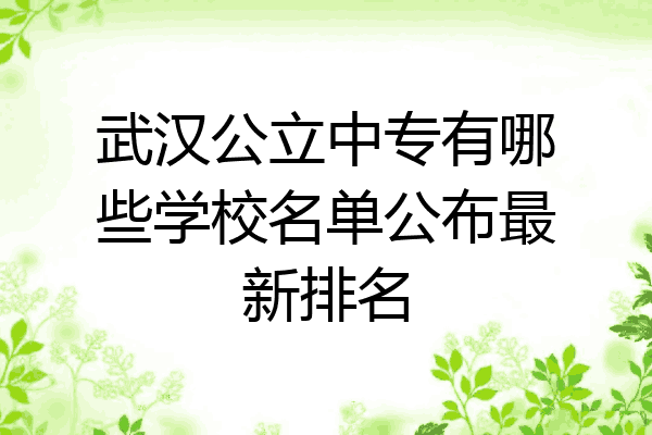 武汉公立中专有哪些学校名单公布最新排名