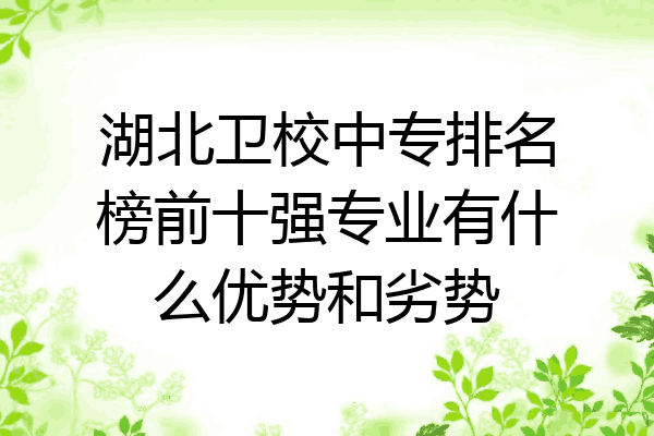 湖北卫校中专排名榜前十强专业有什么优势和劣势