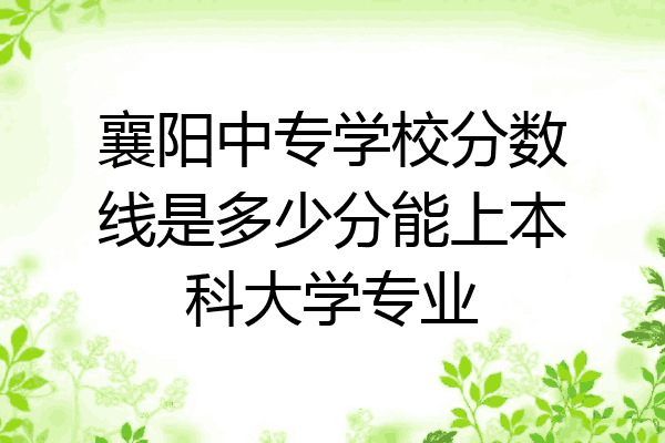 襄阳中专学校分数线是多少分能上本科大学专业