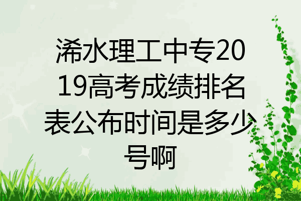 浠水理工中专2019高考成绩排名表公布时间是多少号啊