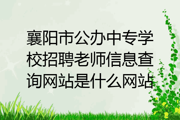 襄阳市公办中专学校招聘老师信息查询网站是什么网站