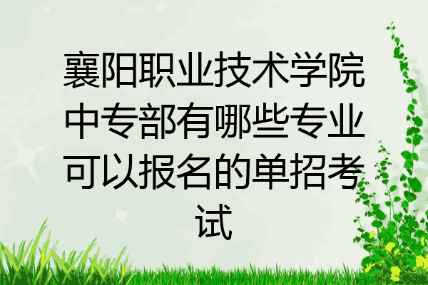 襄阳职业技术学院中专部有哪些专业可以报名的单招考试