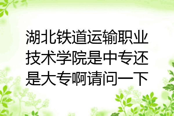 湖北铁道运输职业技术学院是中专还是大专啊请问一下