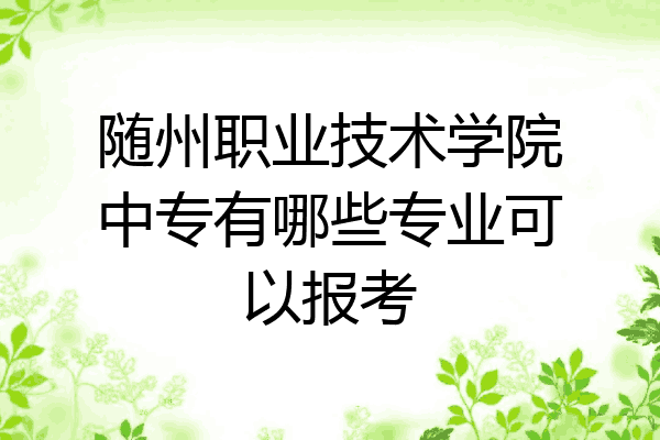随州职业技术学院中专有哪些专业可以报考