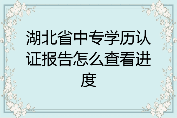 湖北省中专学历认证报告怎么查看进度