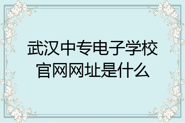 武汉中专电子学校官网网址是什么
