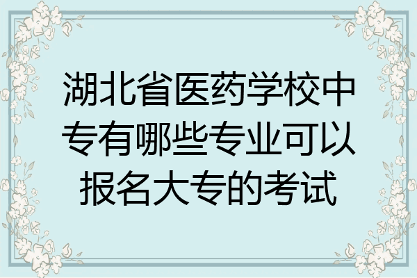 湖北省医药学校中专有哪些专业可以报名大专的考试