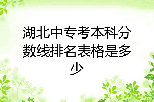 湖北中专考本科分数线排名表格是多少