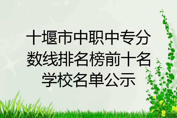 十堰市中职中专分数线排名榜前十名学校名单公示