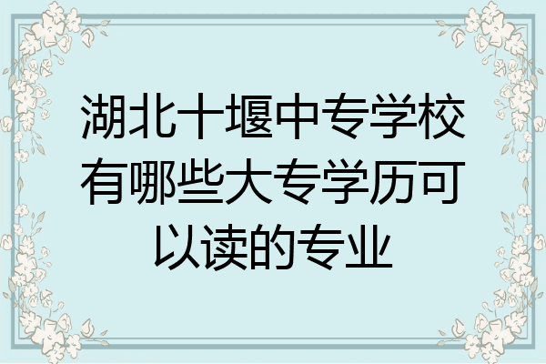 湖北十堰中专学校有哪些大专学历可以读的专业