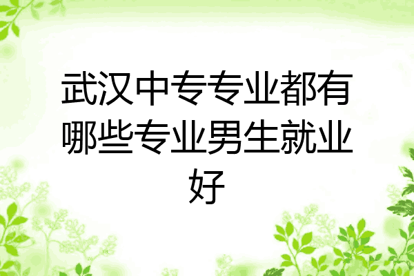 武汉中专专业都有哪些专业男生就业好