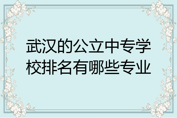 武汉的公立中专学校排名有哪些专业