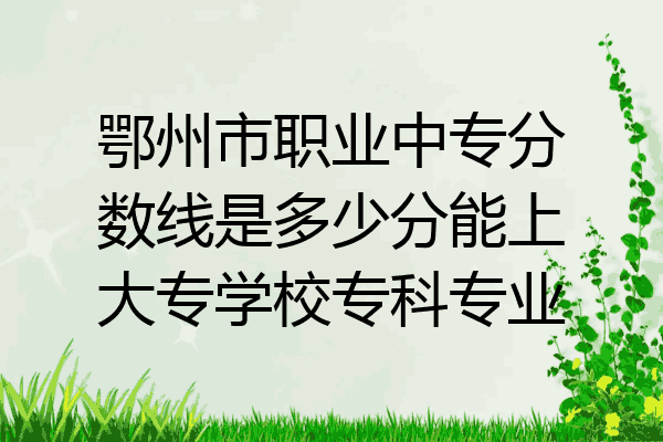 鄂州市职业中专分数线是多少分能上大专学校专科专业