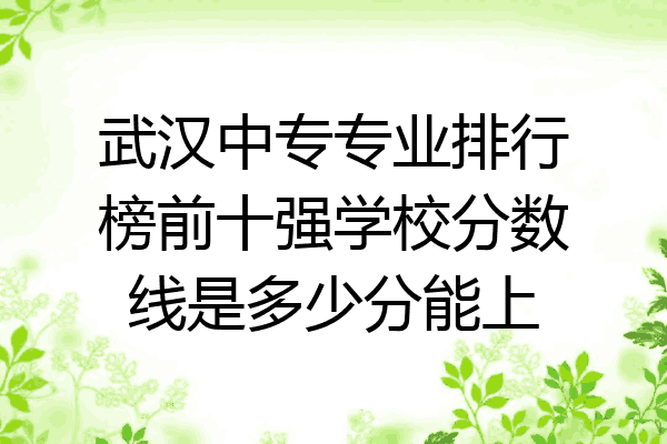 武汉中专专业排行榜前十强学校分数线是多少分能上