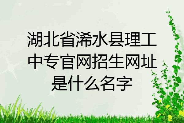 湖北省浠水县理工中专官网招生网址是什么名字