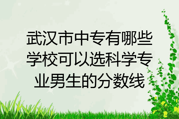武汉市中专有哪些学校可以选科学专业男生的分数线
