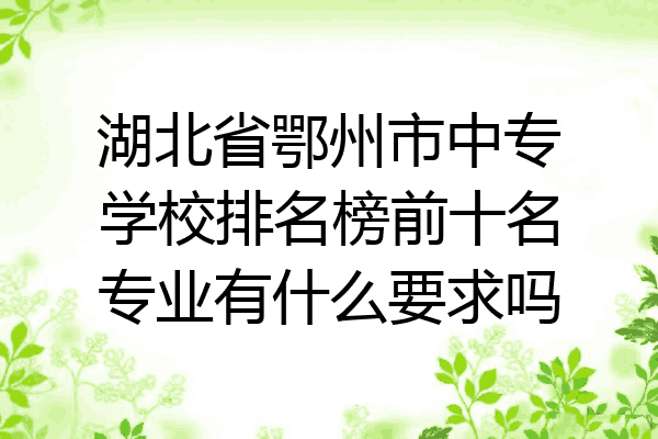 湖北省鄂州市中专学校排名榜前十名专业有什么要求吗