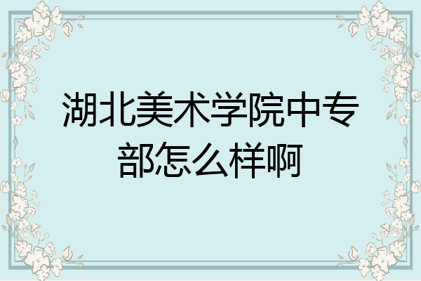 湖北美术学院中专部怎么样啊