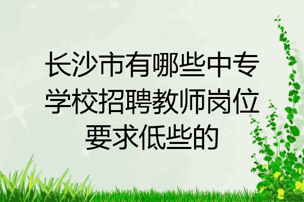 长沙市有哪些中专学校招聘教师岗位要求低些的