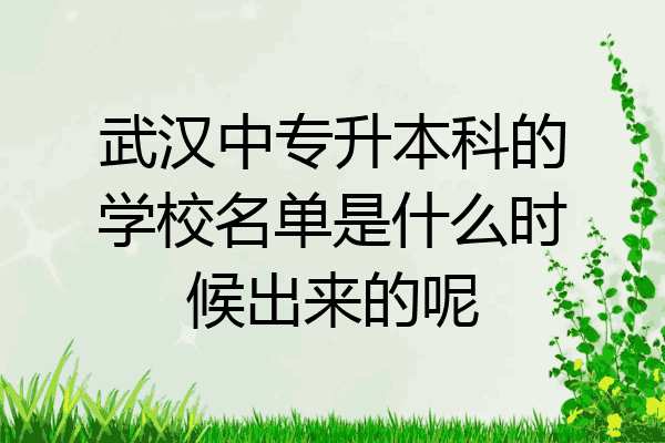 武汉中专升本科的学校名单是什么时候出来的呢