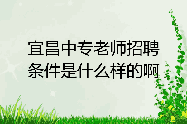 宜昌中专老师招聘条件是什么样的啊