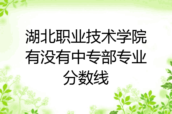 湖北职业技术学院有没有中专部专业分数线