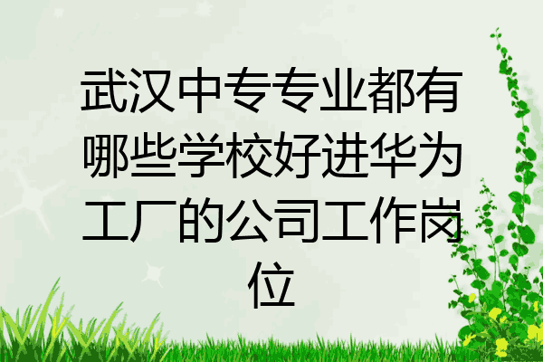 武汉中专专业都有哪些学校好进华为工厂的公司工作岗位
