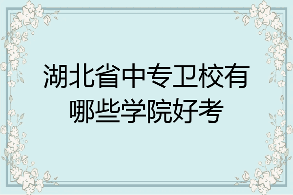 湖北省中专卫校有哪些学院好考