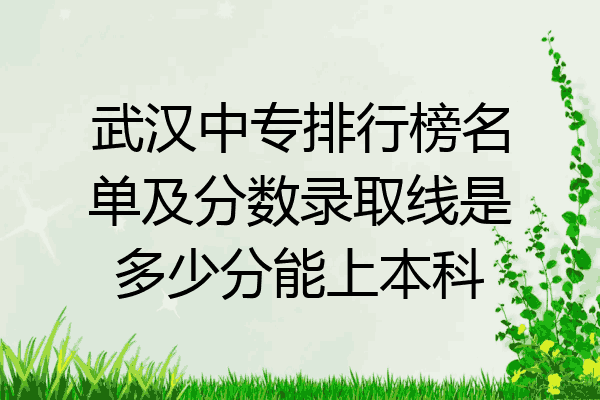 武汉中专排行榜名单及分数录取线是多少分能上本科