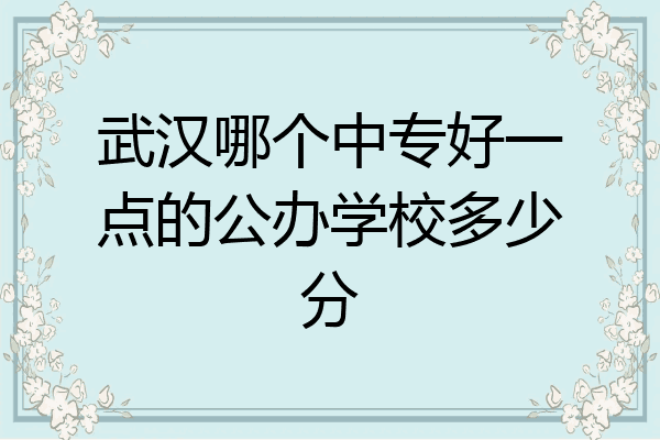 武汉哪个中专好一点的公办学校多少分