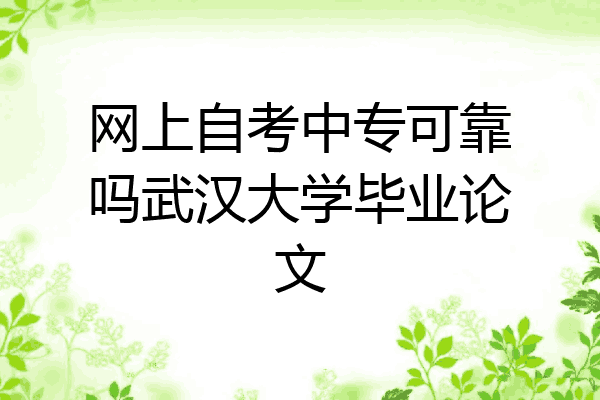 网上自考中专可靠吗武汉大学毕业论文