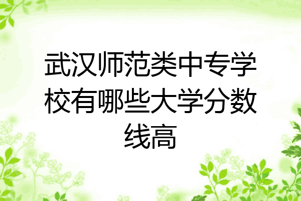 武汉师范类中专学校有哪些大学分数线高