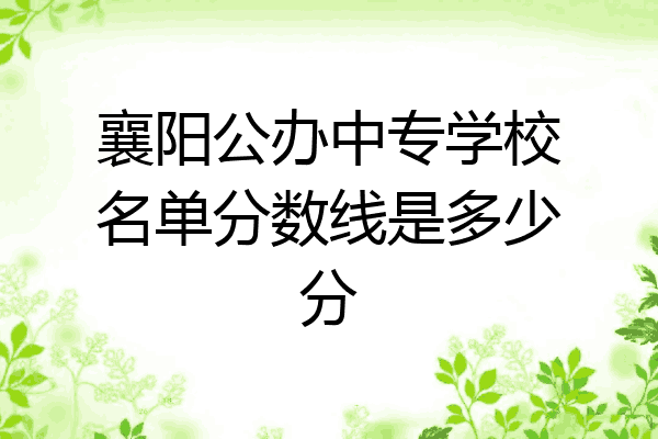 襄阳公办中专学校名单分数线是多少分