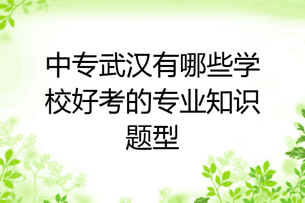 中专武汉有哪些学校好考的专业知识题型