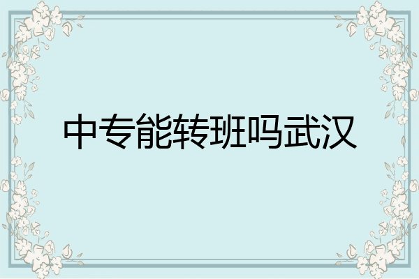 中专能转班吗武汉
