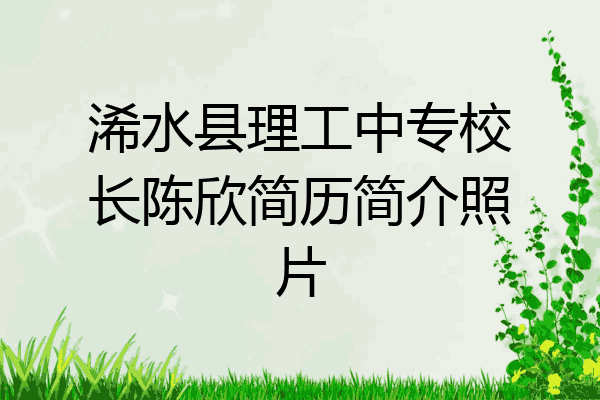 浠水县理工中专校长陈欣简历简介照片