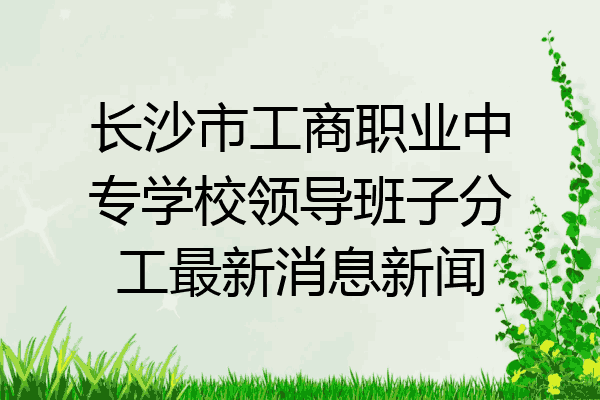 长沙市工商职业中专学校领导班子分工最新消息新闻